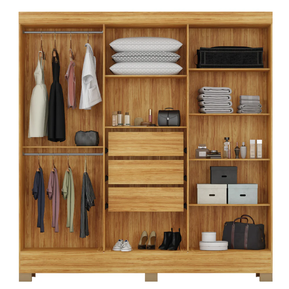 Guarda-Roupa Casal 6 Portas 3 gavetas Prático Demóbile - Image 9
