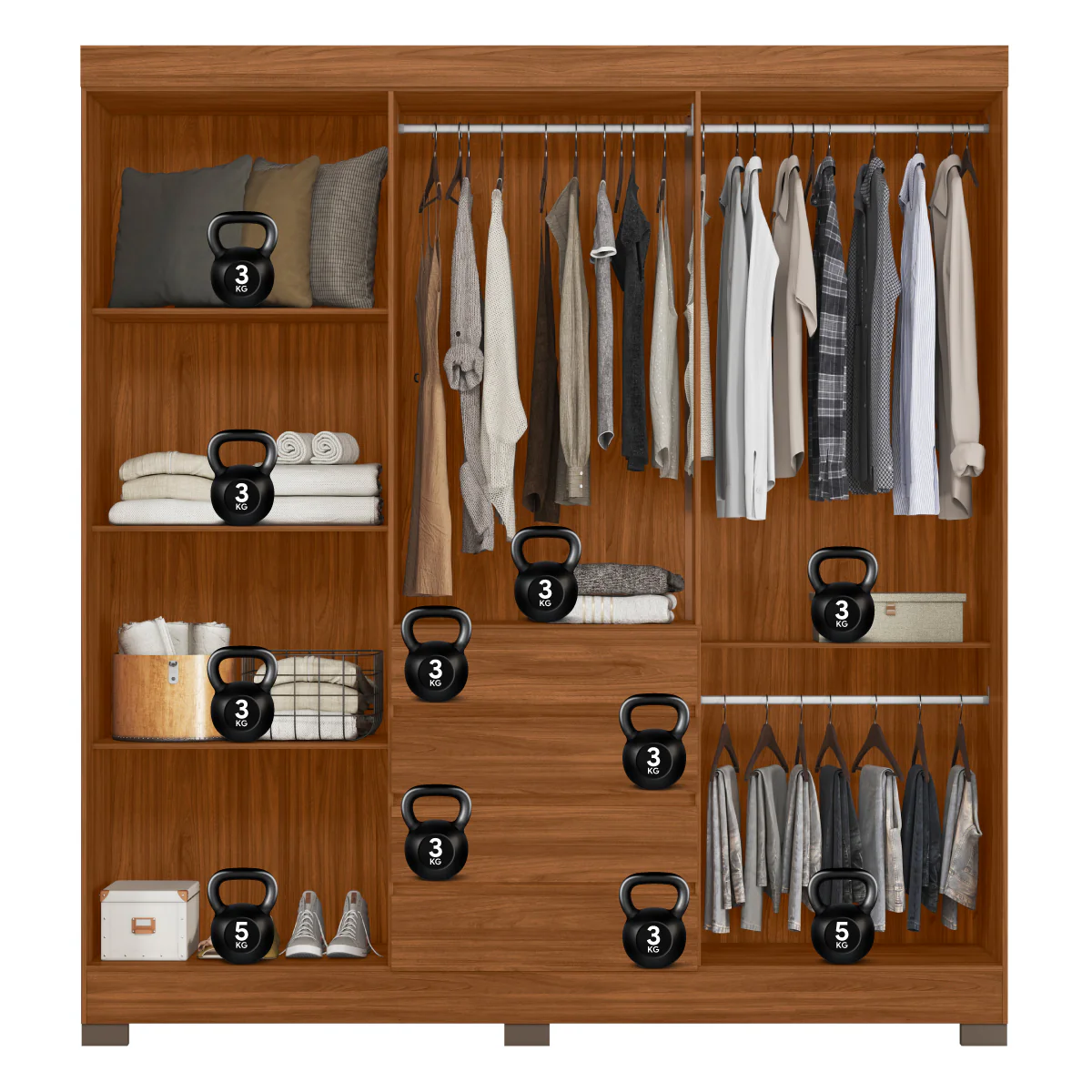 Guarda-roupa Casal 6 Portas 4 Gavetas com Espelho Ópera Demóbile - Image 13