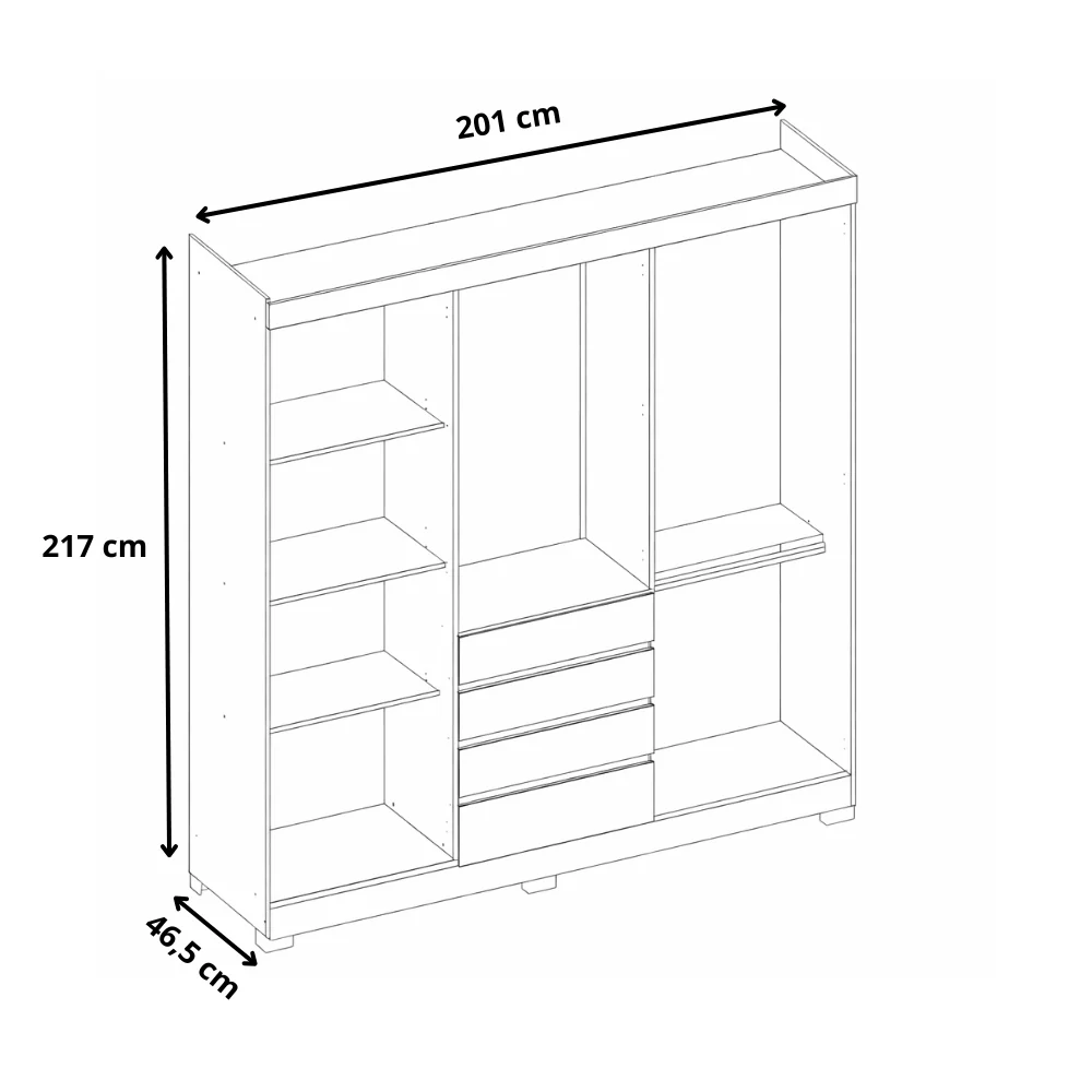 Guarda-roupa Casal 6 Portas 4 Gavetas com Espelho Ópera Demóbile - Image 7