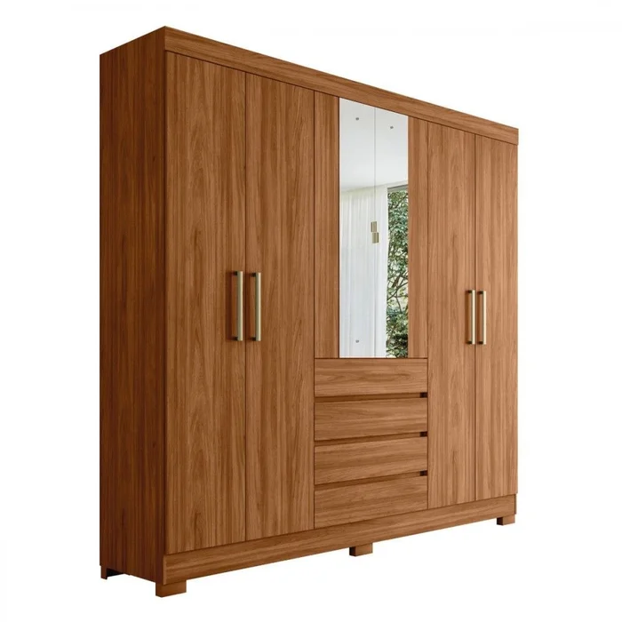 Guarda-roupa Casal 6 Portas 4 Gavetas com Espelho Ópera Demóbile - Image 9