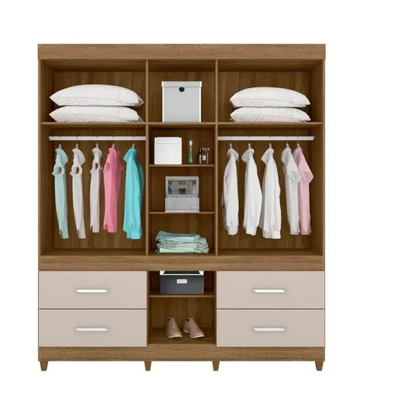 Guarda Roupa Casal 6 Portas 4 Gavetas Guarujá Demóbile - Image 3