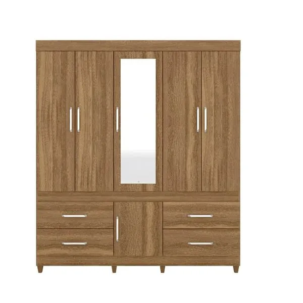 Guarda Roupa Casal 6 Portas 4 Gavetas Guarujá Demóbile - Image 6