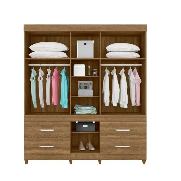 Guarda Roupa Casal 6 Portas 4 Gavetas Guarujá Demóbile - Image 7