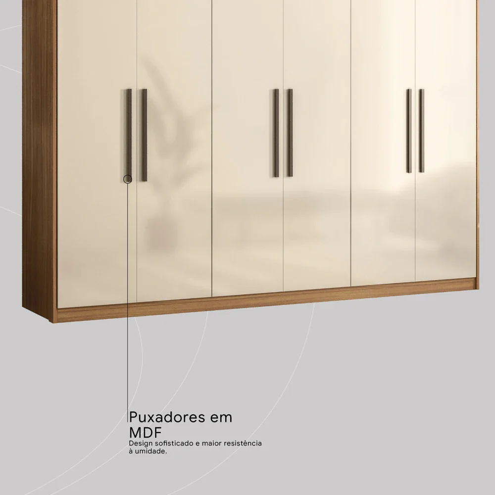 Guarda-Roupa Casal 6 Portas 4 Gavetas Venice  Demóbile - Image 8