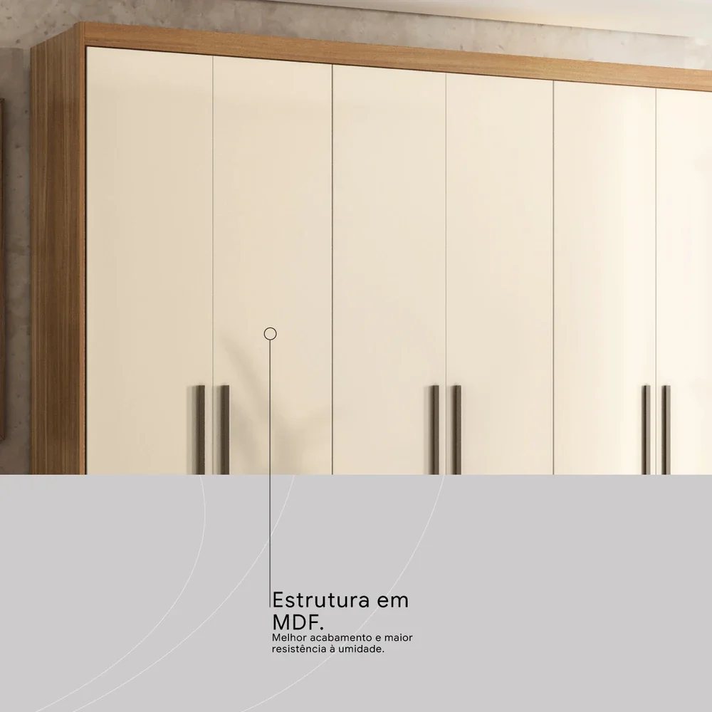 Guarda-Roupa Casal 6 Portas 4 Gavetas Venice  Demóbile - Image 9