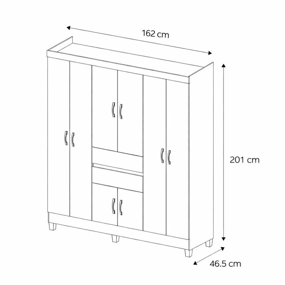 Guarda Roupa Casal 8 Portas 2 Gavetas Munique Demóbile - Image 8