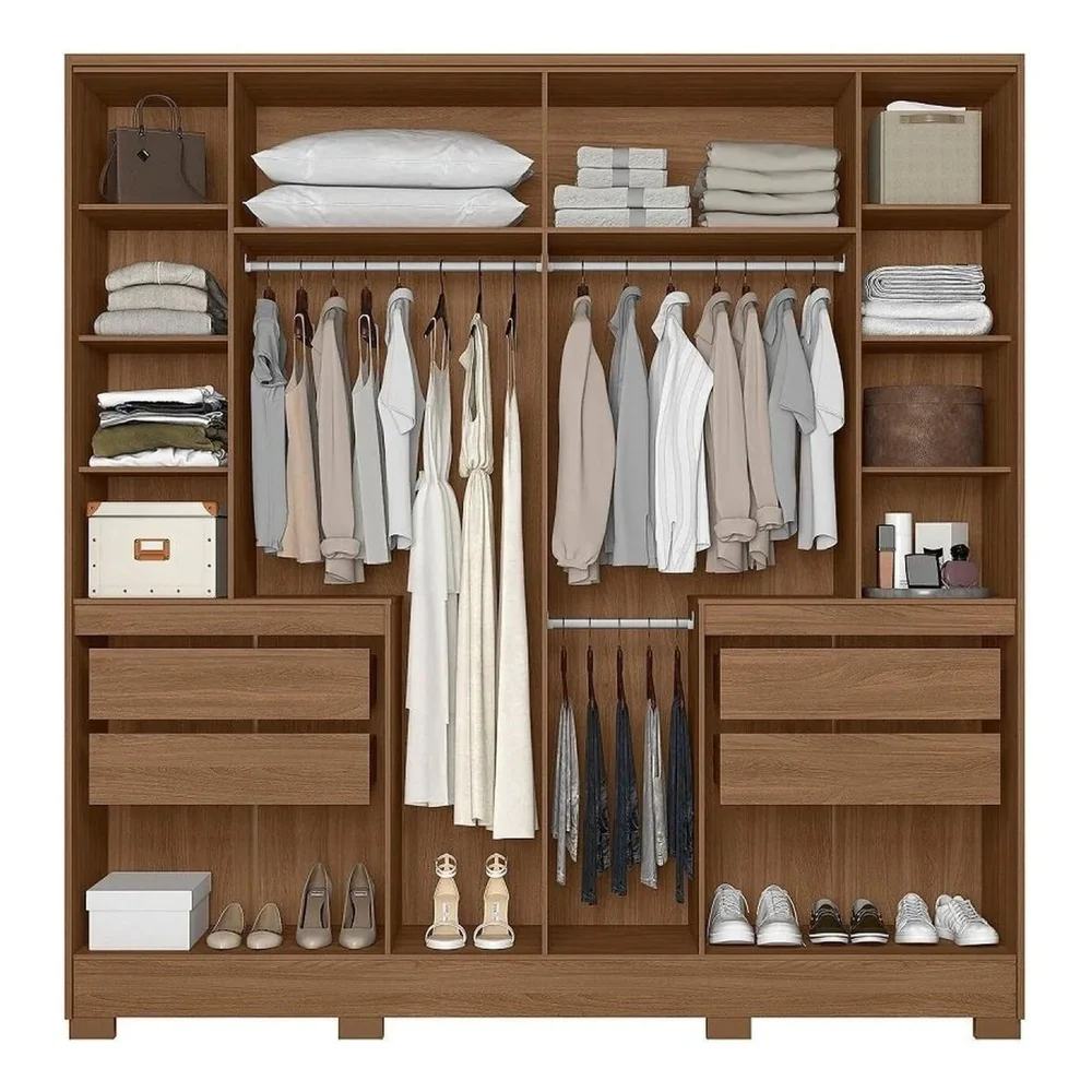 Guarda-Roupa Casal Alasca 10 Portas com Espelho Moval - Image 3