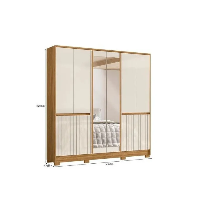 Guarda-Roupa Casal Alasca 10 Portas com Espelho Moval - Image 4
