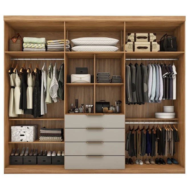 Guarda-Roupa Casal Com Espelho 6 Portas 4 Gavetas Giardino Demóbile - Image 7