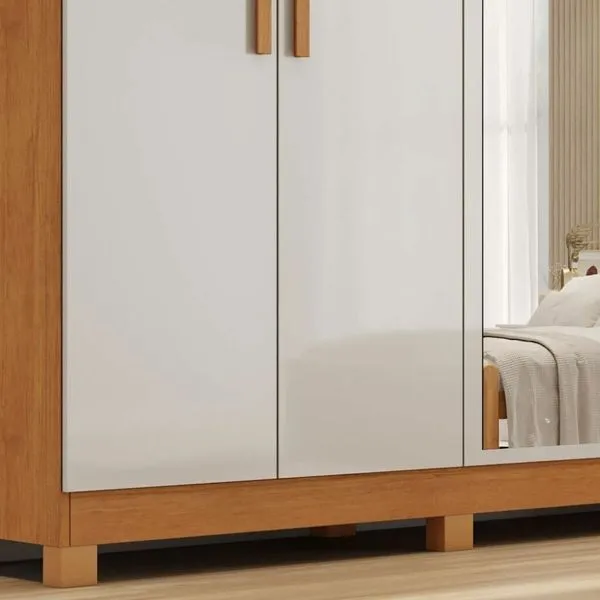 Guarda Roupa Casal com Espelho 6 Portas 4 Gavetas MDF Nina Bianchi - Image 6