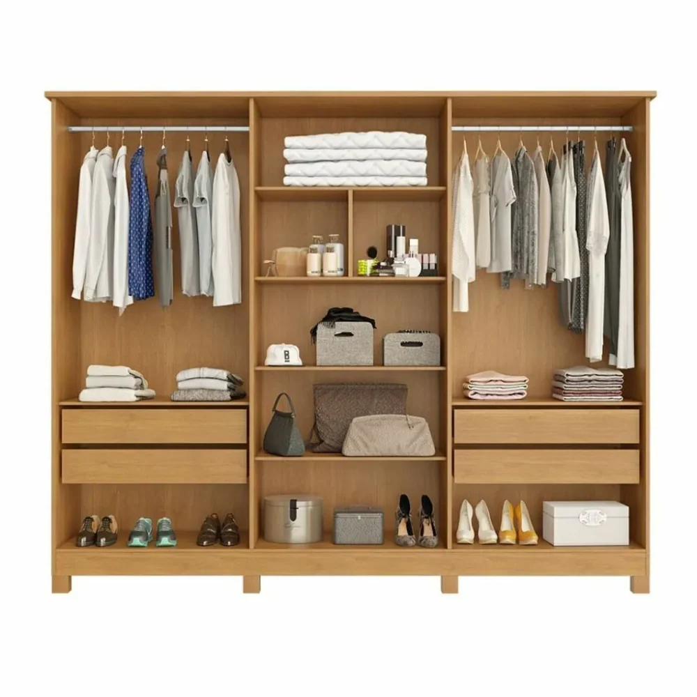 Guarda Roupa Casal com Espelho 6 Portas 4 Gavetas MDF Nina Bianchi - Image 7