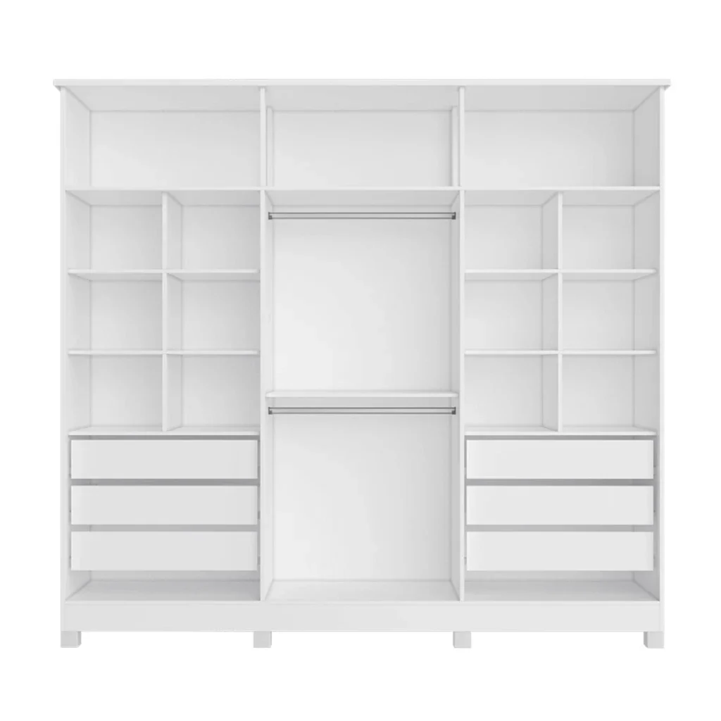 Guarda-Roupa Casal Em MDF 6 Portas 6 Gavetas Bianca Bianchi - Image 4