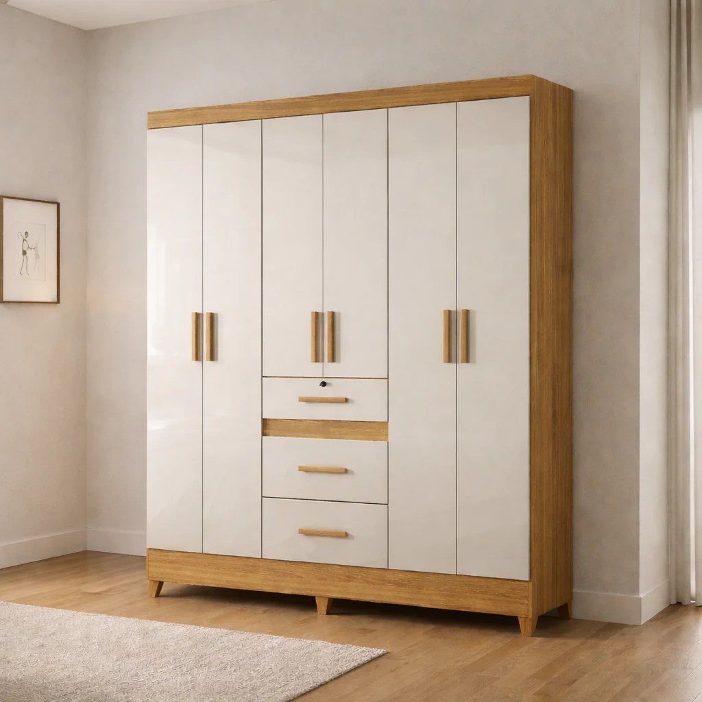 Guarda-Roupa Casal Itatiba 6 Portas 3 Gavetas Moval - Image 4