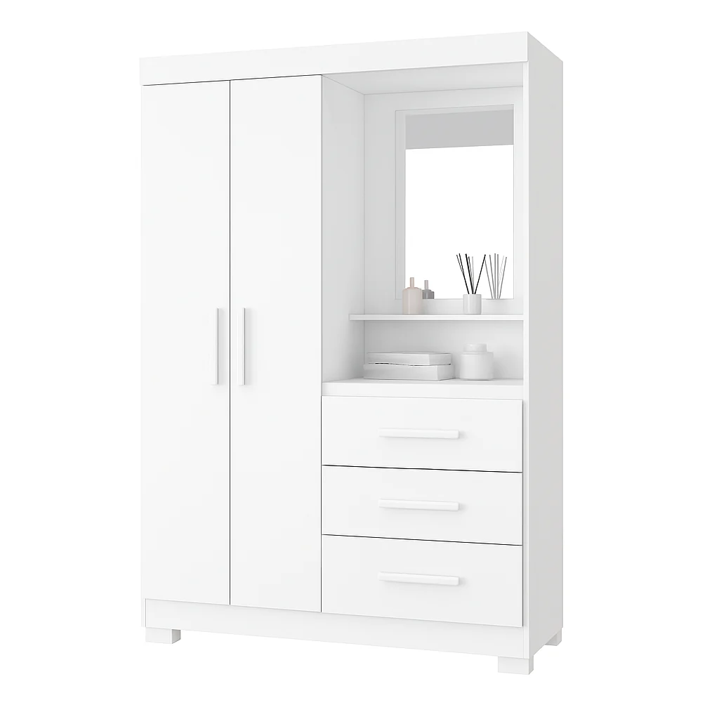 Guarda Roupa Solteiro 2 Portas 3 Gavetas Flex NT6020 Nótável Móveis - Image 6