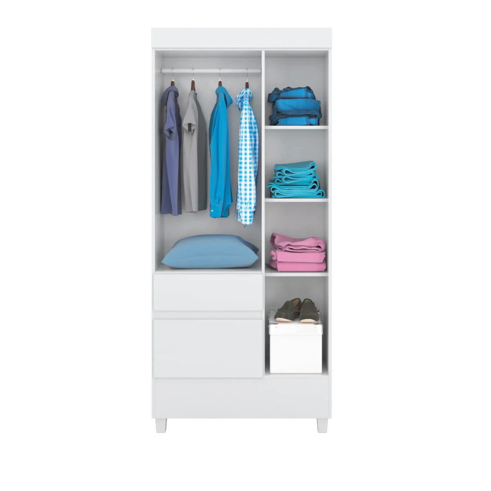 Guarda-Roupa Solteiro 3 Portas 2 Gavetas Wind Demóbile - Image 10