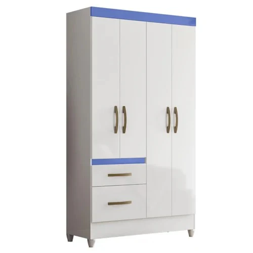 Guarda-Roupa Solteiro 4 Portas 2 Gavetas Madri Moval - Image 8