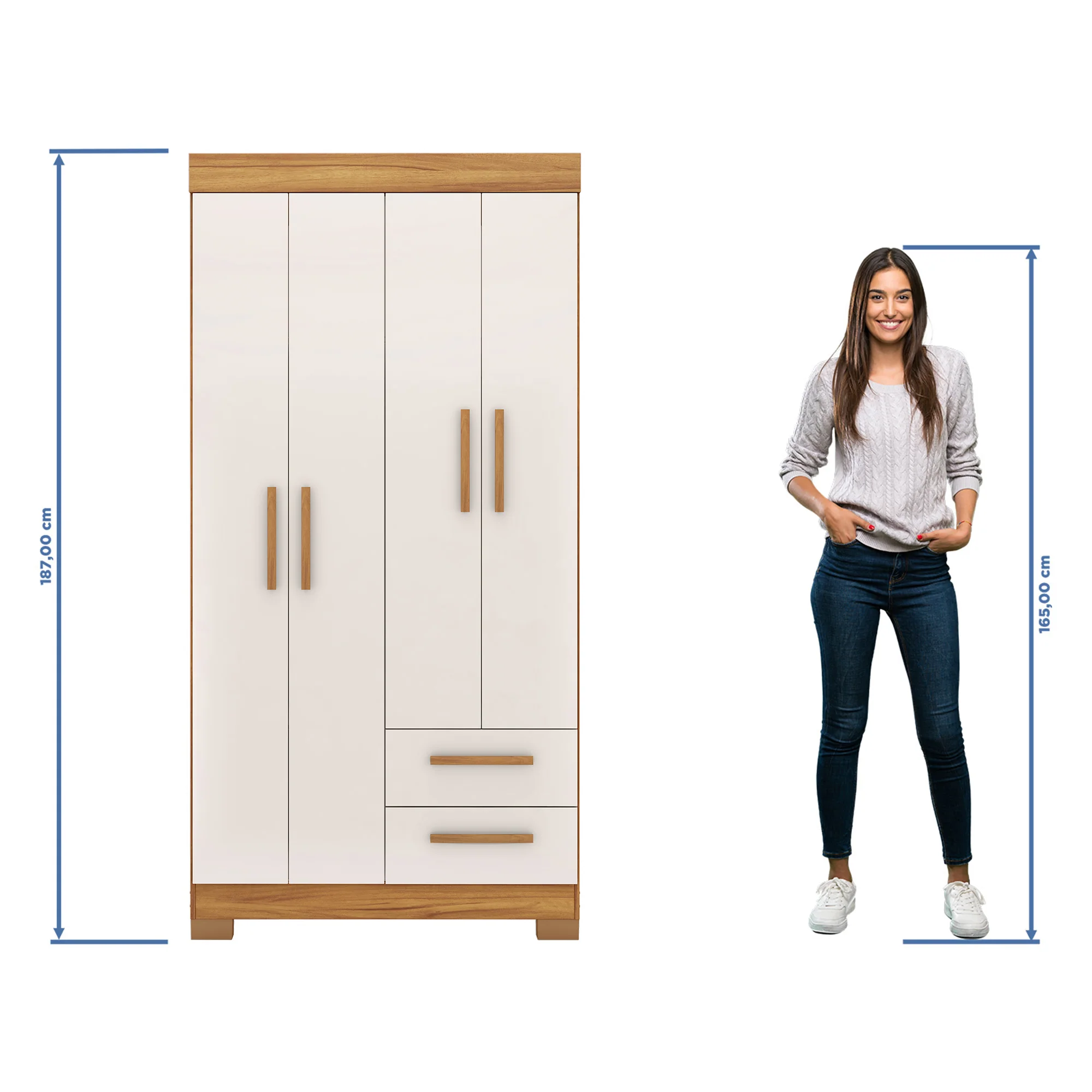 Guarda-Roupa Solteiro 4 Portas 2 Gavetas Nt6010 Notável Móveis - Image 14