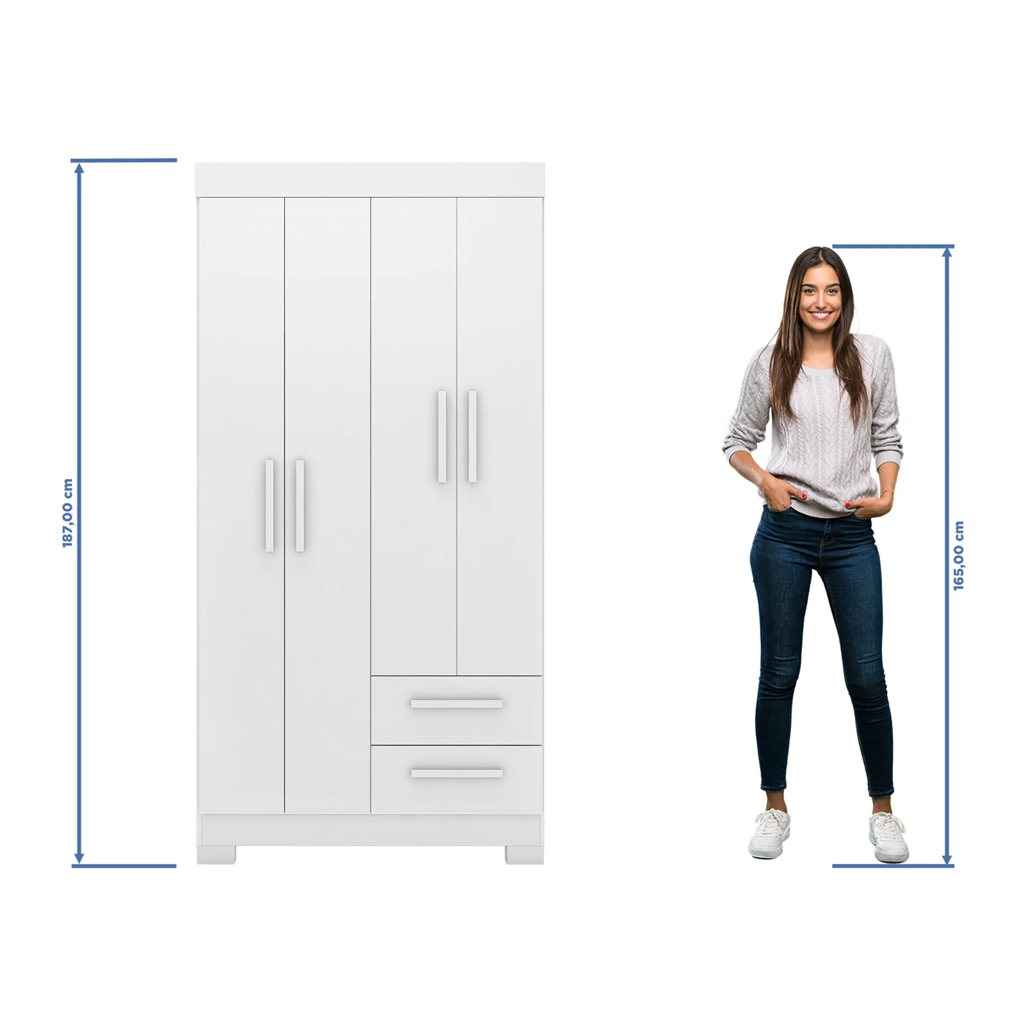 Guarda-Roupa Solteiro 4 Portas 2 Gavetas Nt6010 Notável Móveis - Image 9