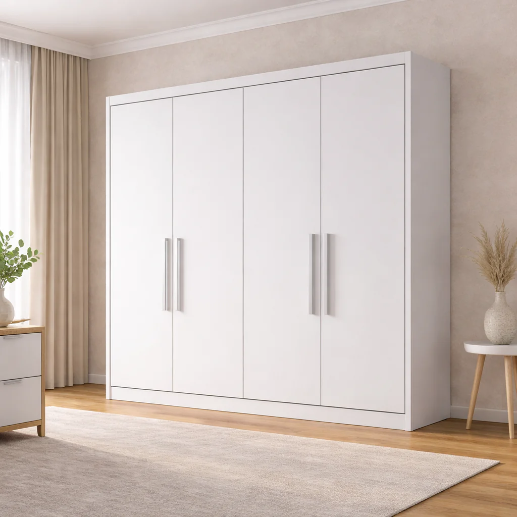 Guarda-Roupa Solteiro Moderni Plus 4 Portas 3 Gavetas Novo Horizonte com Cabideiros - Image 4