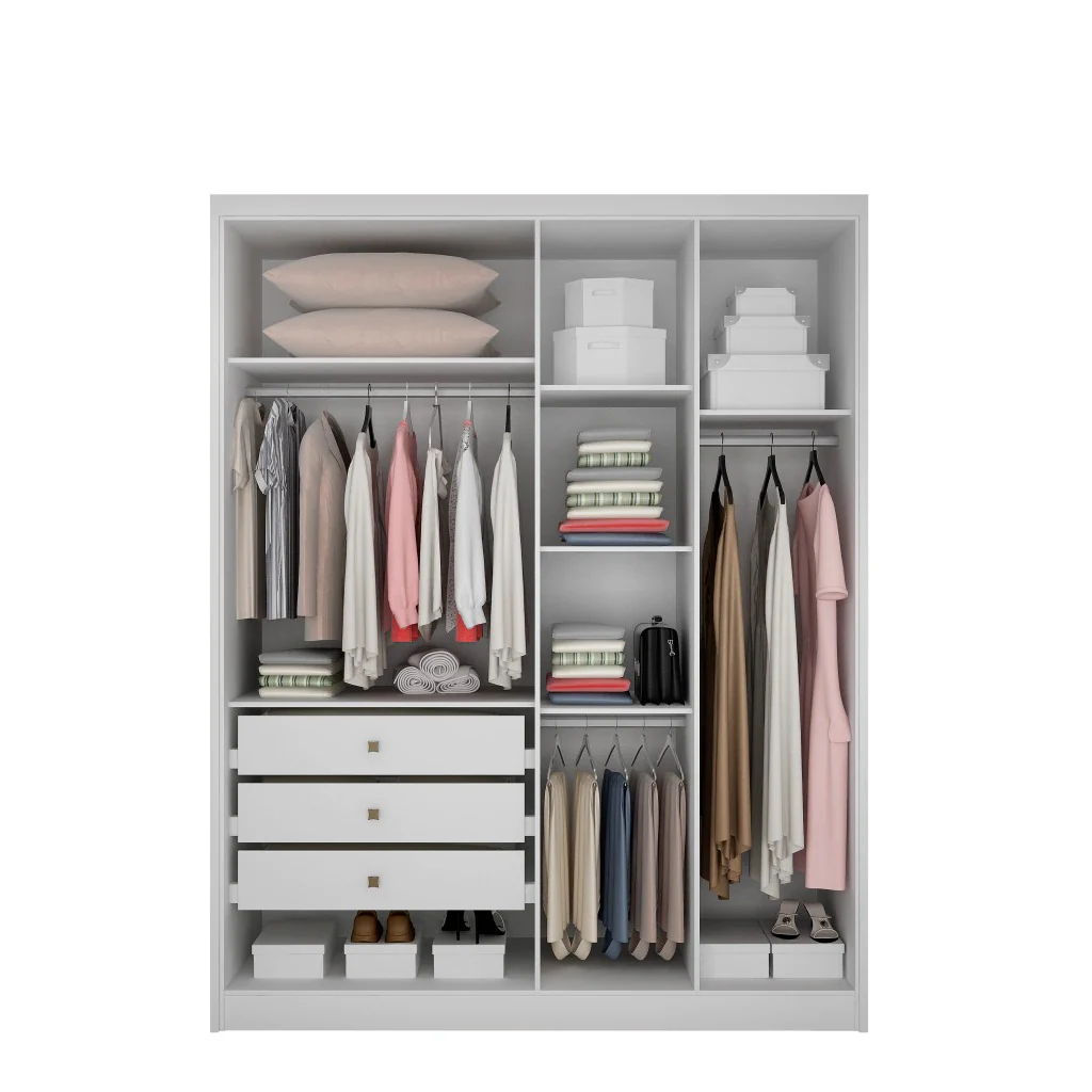 Guarda-Roupa Solteiro Moderni Plus 4 Portas 3 Gavetas Novo Horizonte com Cabideiros - Image 6