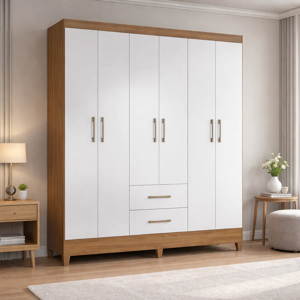 Guarda-Roupa Casal 6 Portas 2 Gavetas Panamá Moval - Image 4