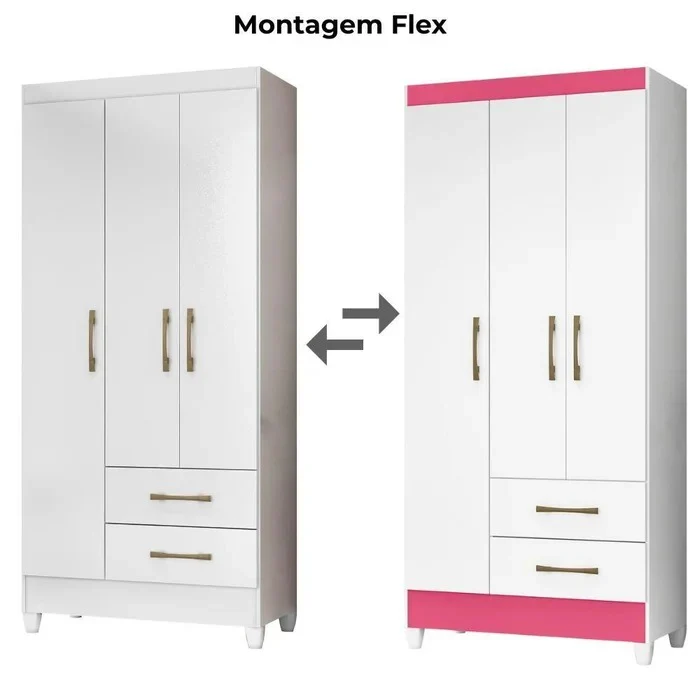Guarda-Roupa 3 Portas 2 Gavetas Lima Moval - Image 7
