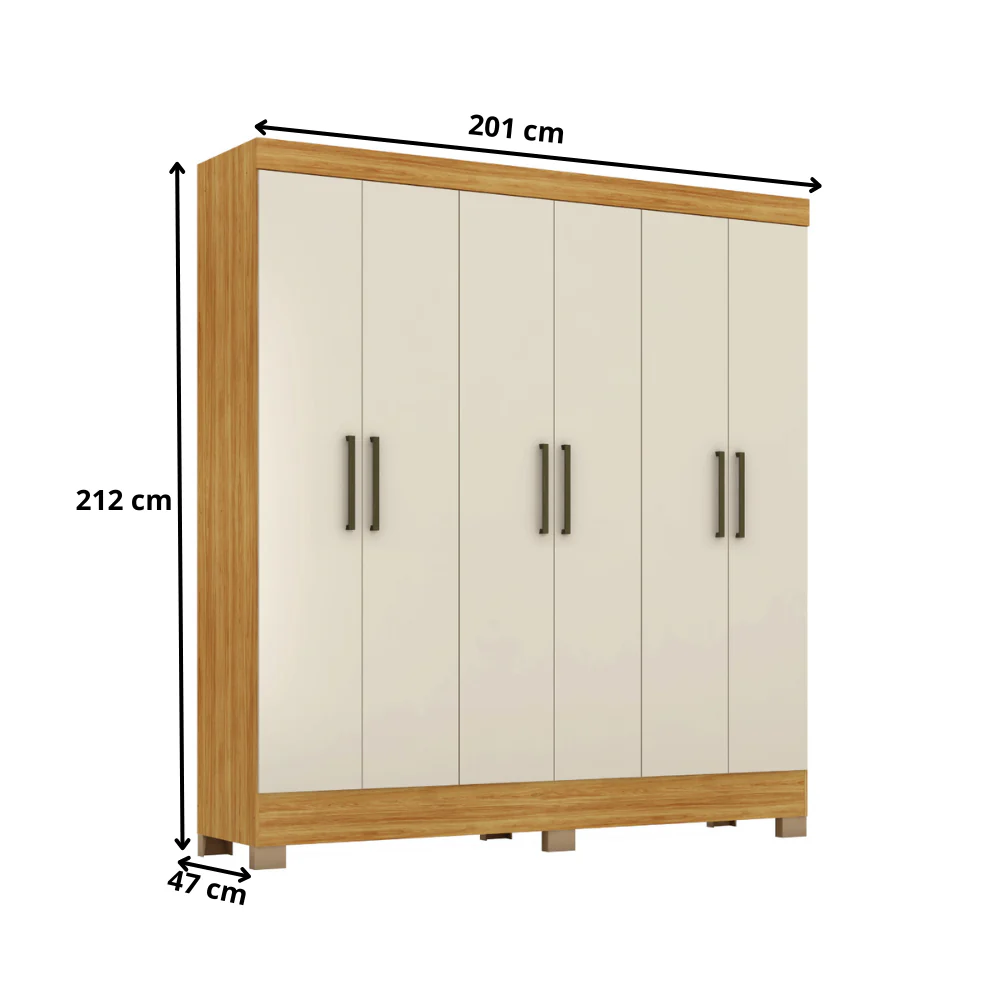 Guarda-Roupas Casal 6 Portas Prático Demóbile - Image 10