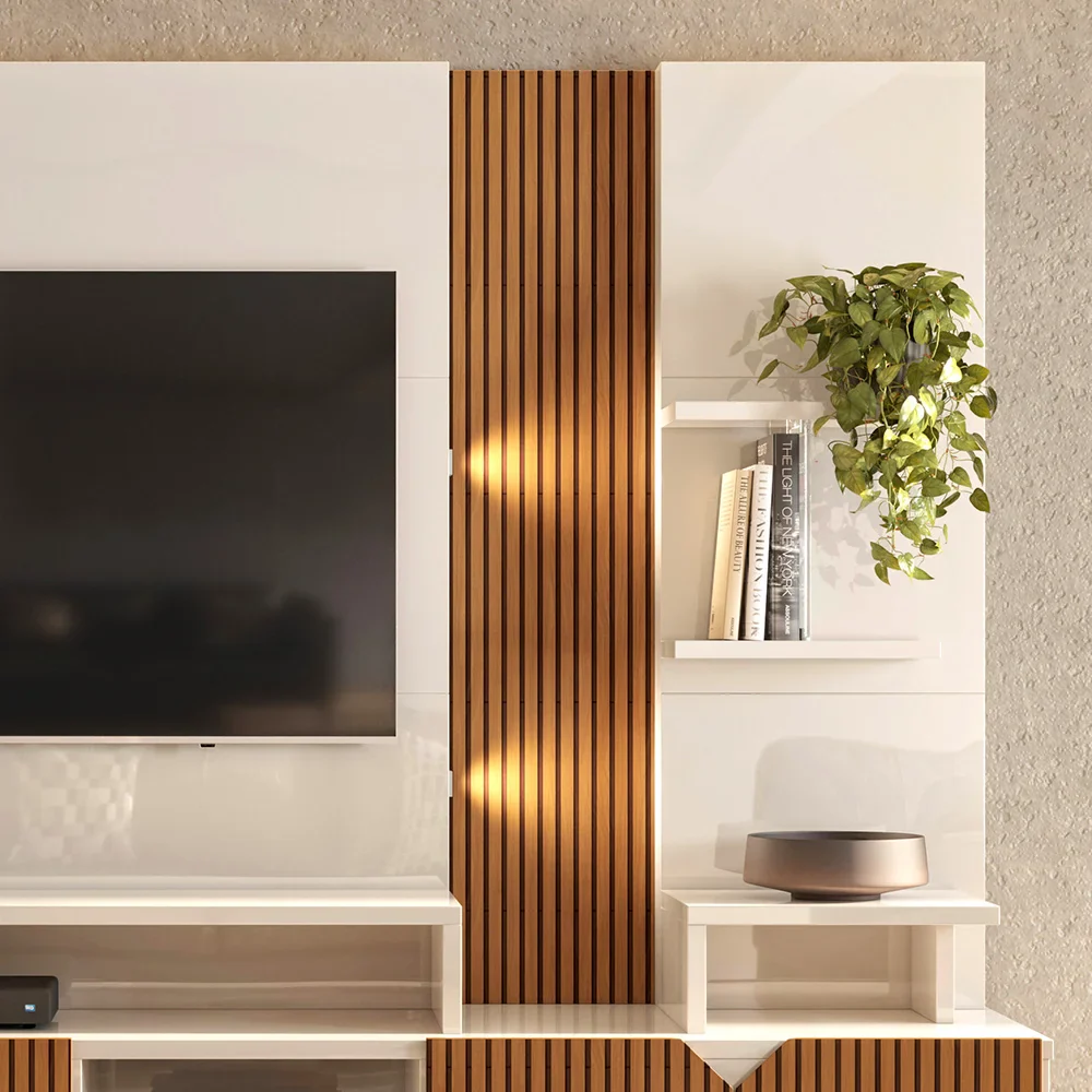 Home para Tv até 55 Polegadas Impressão Ripada Cross  Lukaliam Móveis - Image 3
