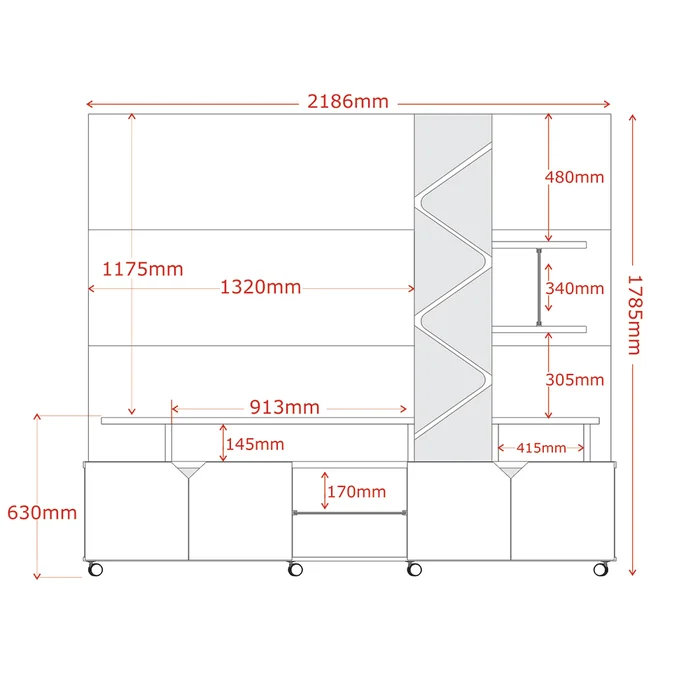 Home para Tv até 55 Polegadas Impressão Ripada Cross  Lukaliam Móveis - Image 6