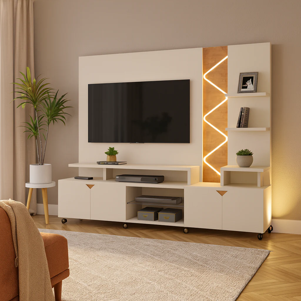 Home para Tv até 55 Polegadas Impressão Ripada Cross  Lukaliam Móveis - Image 7