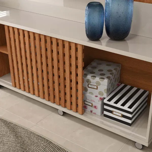 Home para TV até 70 Polegadas 1 Porta Correr 2 Gavetas Rodízio Brise Lukaliam - Image 11