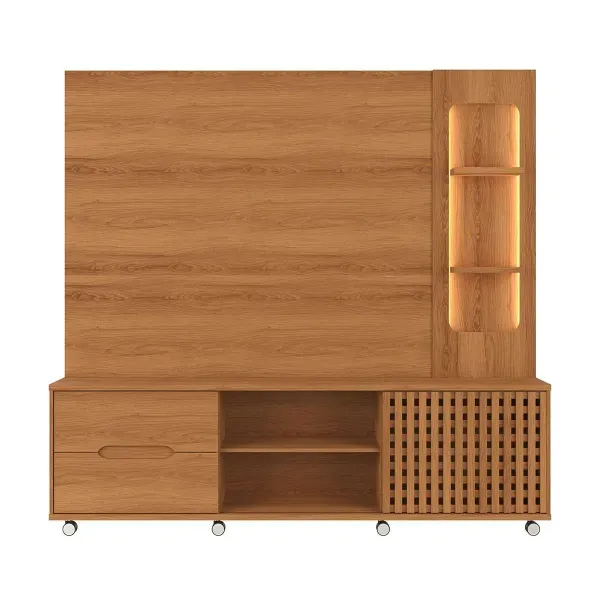 Home para TV até 70 Polegadas 1 Porta Correr 2 Gavetas Rodízio Brise Lukaliam - Image 2