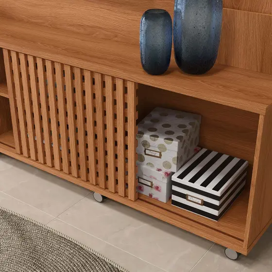 Home para TV até 70 Polegadas 1 Porta Correr 2 Gavetas Rodízio Brise Lukaliam - Image 5