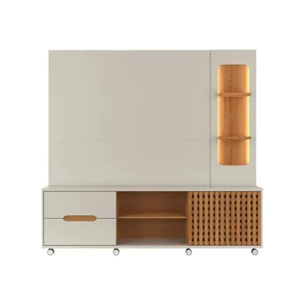 Home para TV até 70 Polegadas 1 Porta Correr 2 Gavetas Rodízio Brise Lukaliam - Image 8