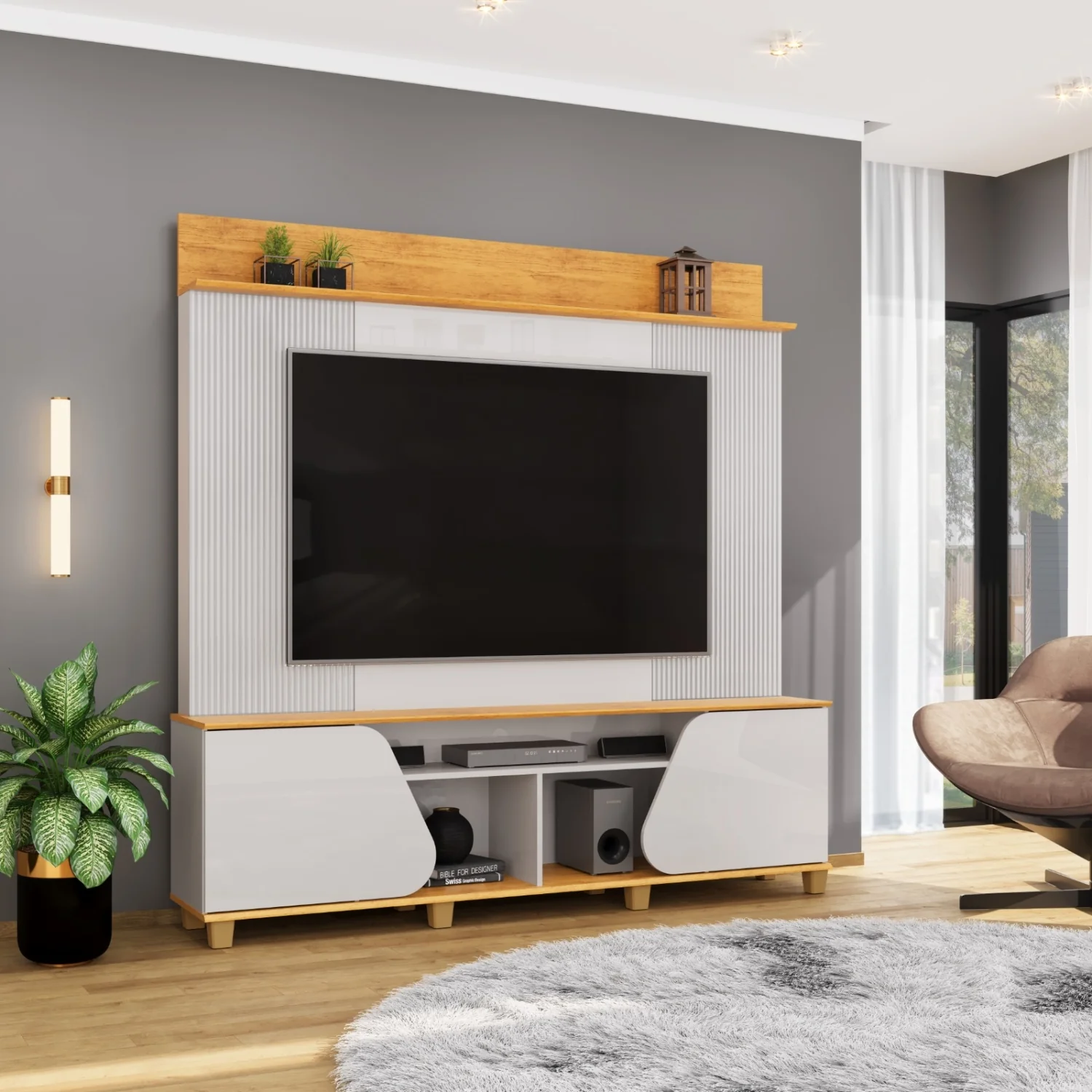 Home para TVs de até 70" Polegadas 180cm Chanfrado Henry Dj Móveis - Image 5