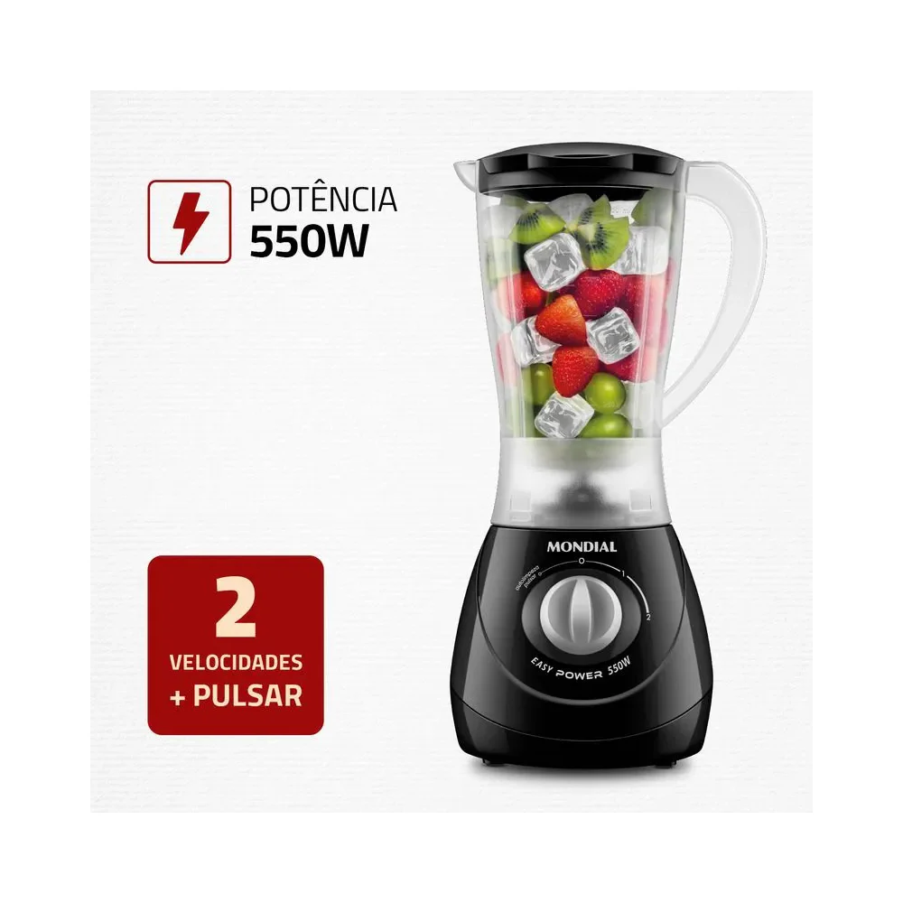 Liquidificador Mondial Easy Power L-550 2 Velocidades 550W - Image 10