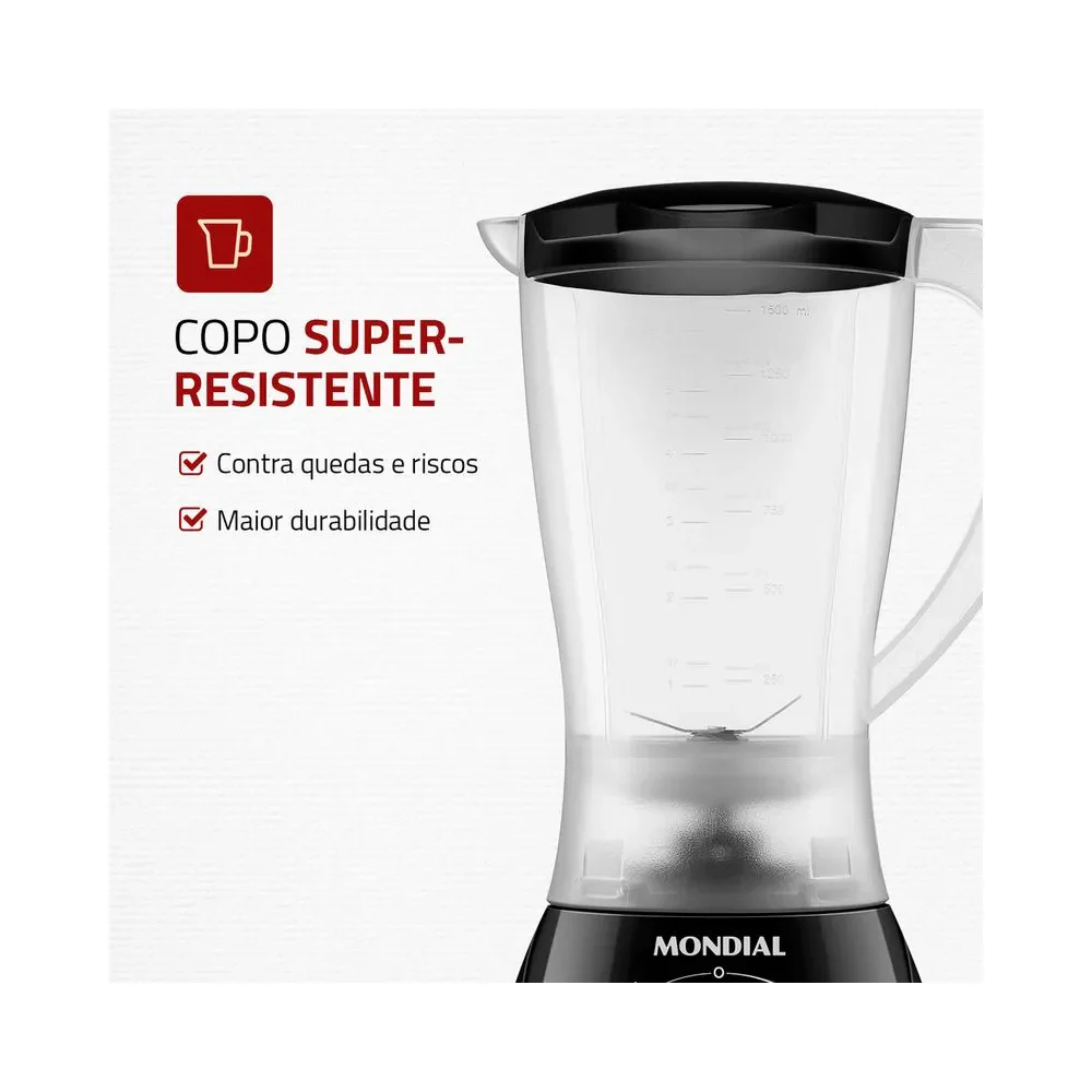 Liquidificador Mondial Easy Power L-550 2 Velocidades 550W - Image 11