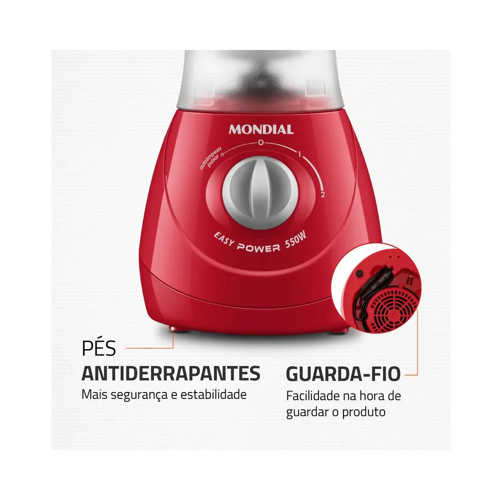 Liquidificador Mondial Easy Power L-550 2 Velocidades 550W - Image 15