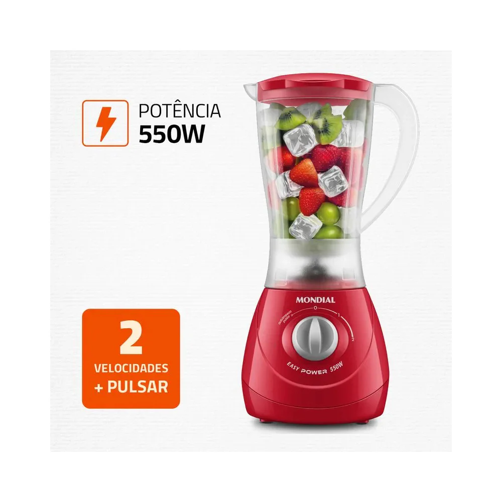 Liquidificador Mondial Easy Power L-550 2 Velocidades 550W - Image 16