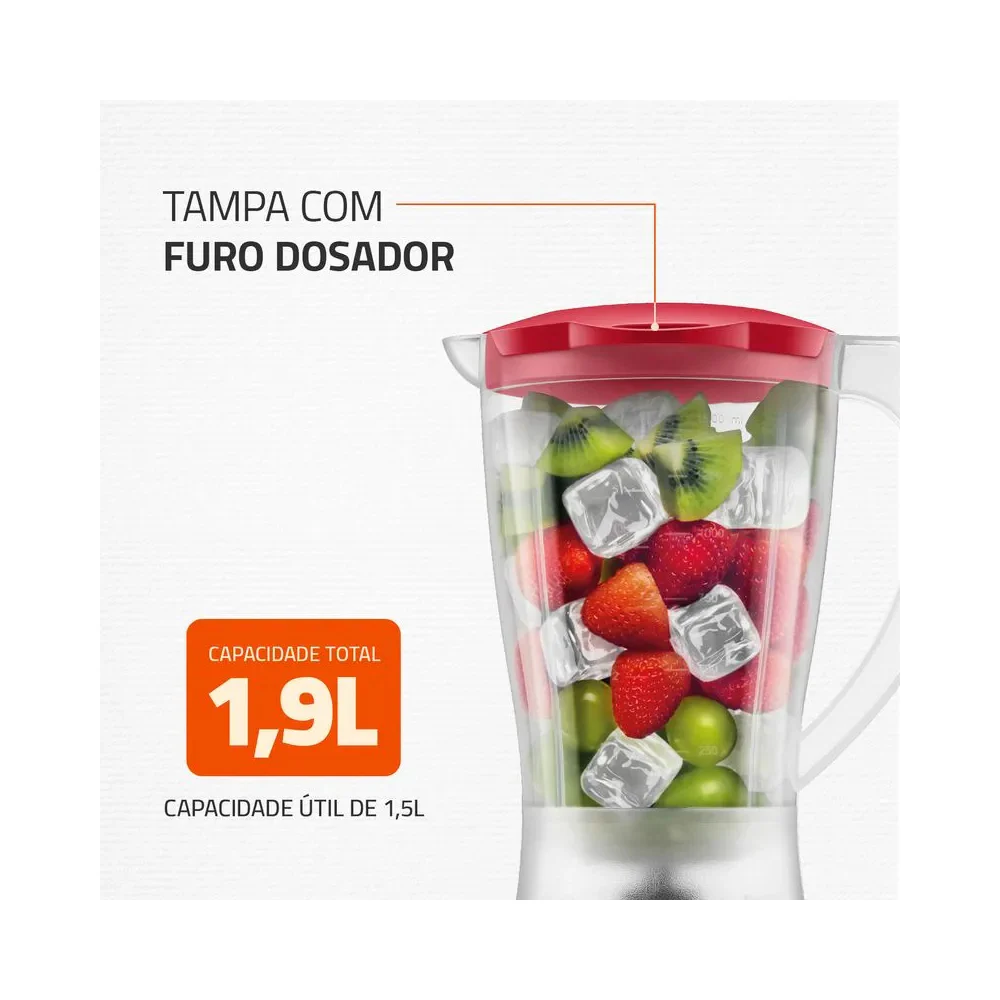 Liquidificador Mondial Easy Power L-550 2 Velocidades 550W - Image 18