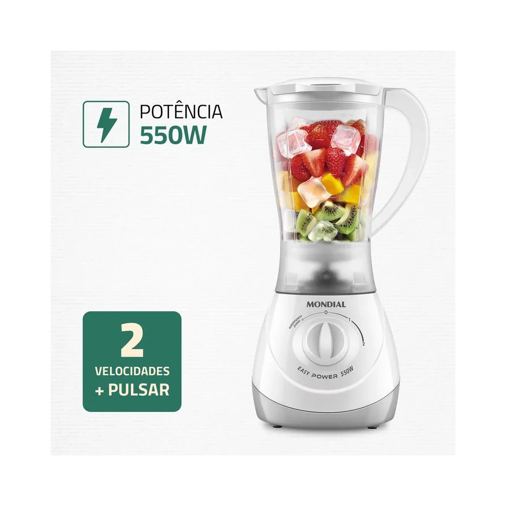 Liquidificador Mondial Easy Power L-550 2 Velocidades 550W - Image 3
