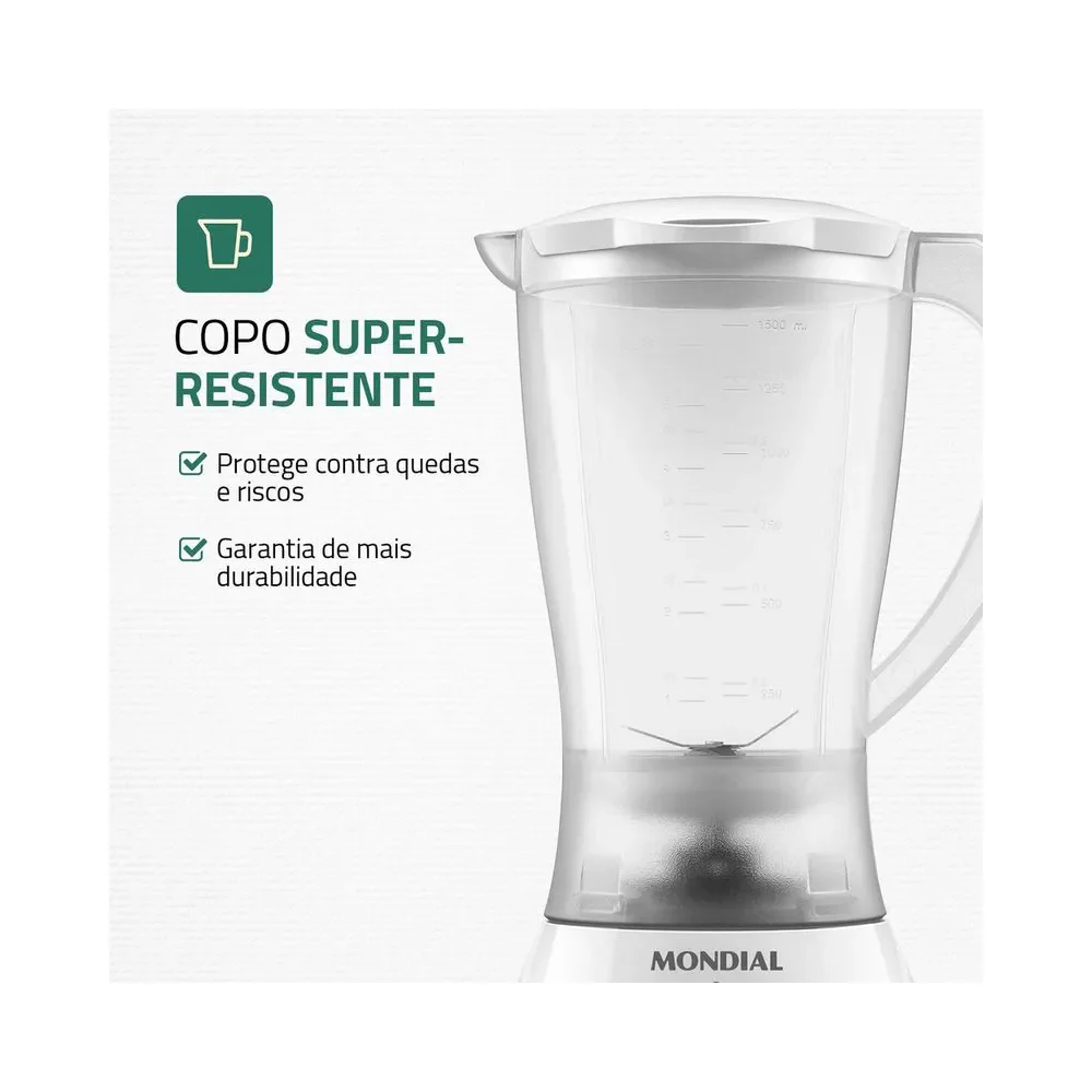 Liquidificador Mondial Easy Power L-550 2 Velocidades 550W - Image 4