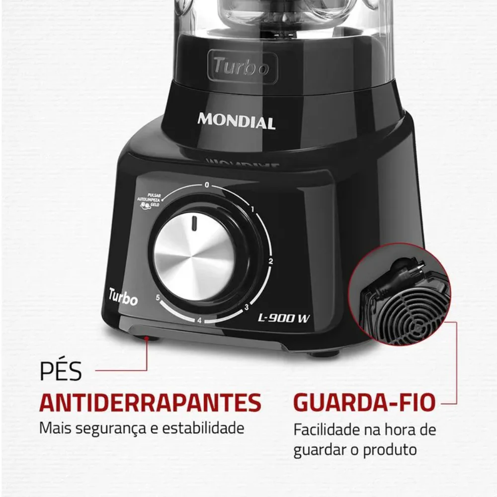 Liquidificador Mondial L-900-FB 5 Velocidades 900W - Image 2