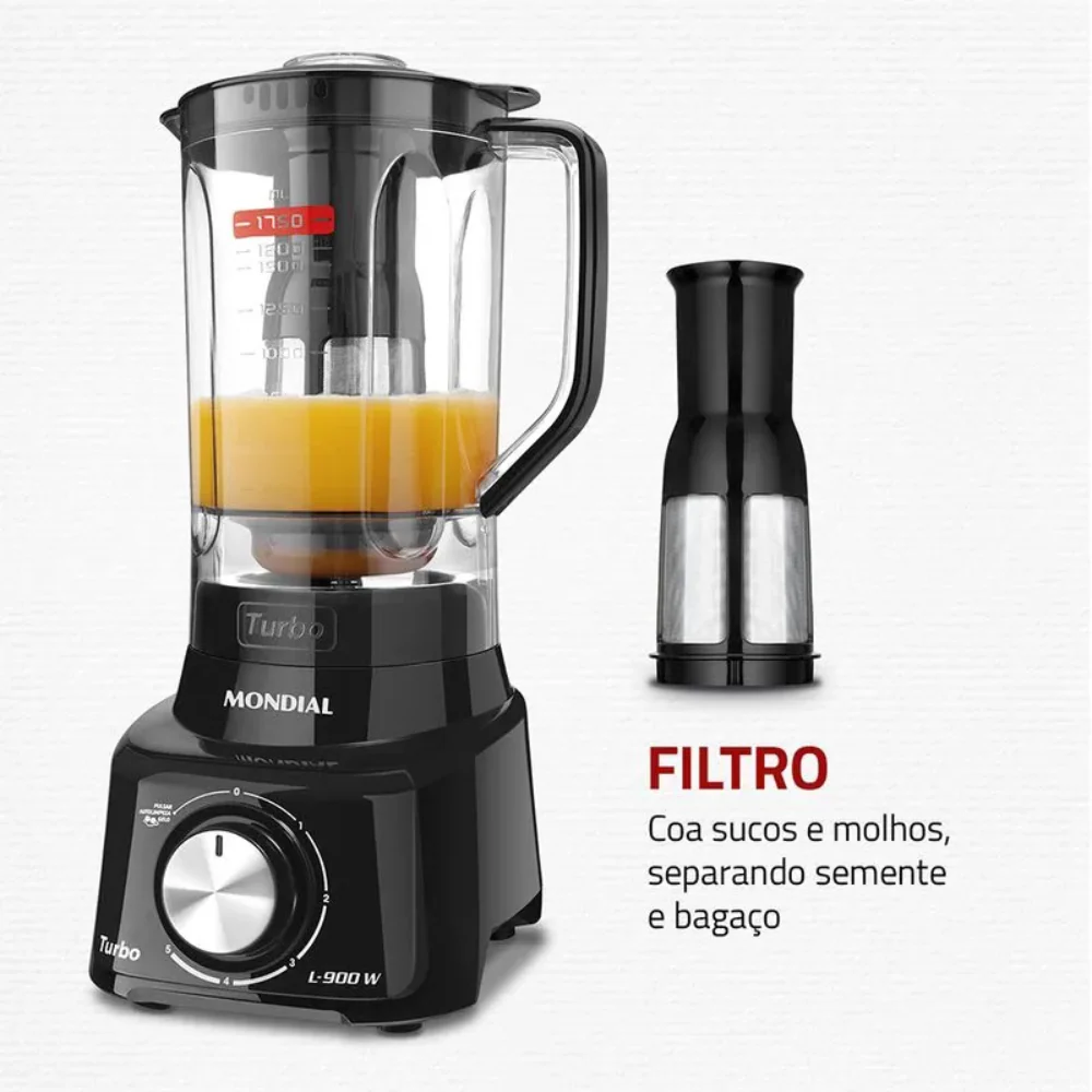 Liquidificador Mondial L-900-FB 5 Velocidades 900W - Image 5
