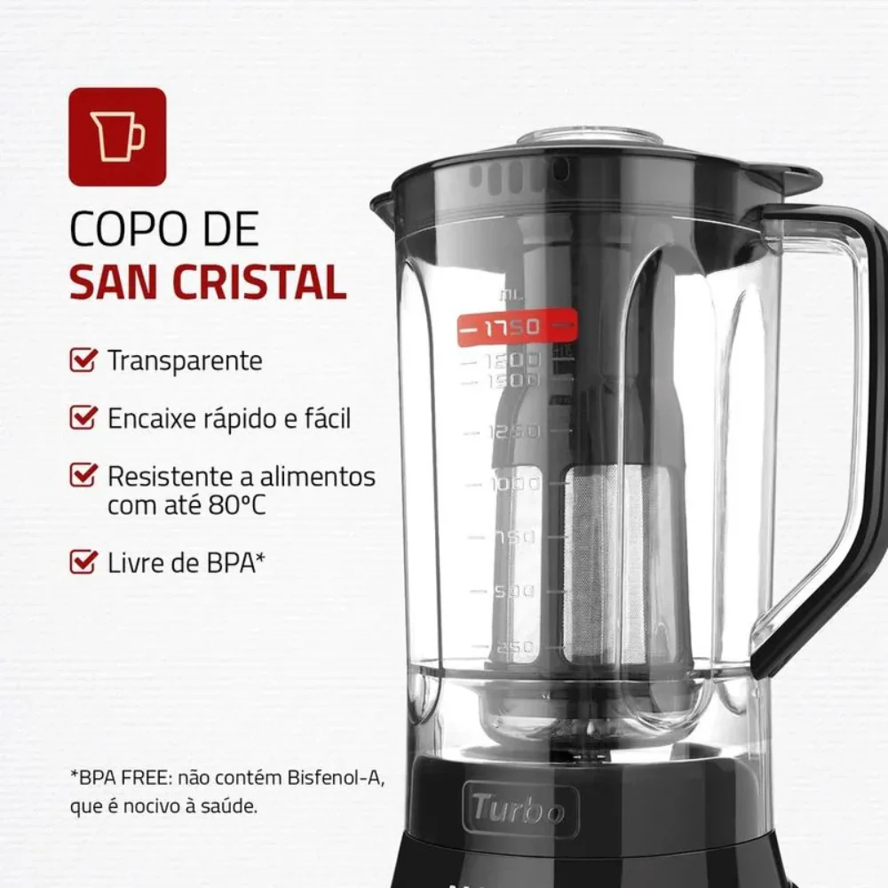 Liquidificador Mondial L-900-FB 5 Velocidades 900W - Image 6