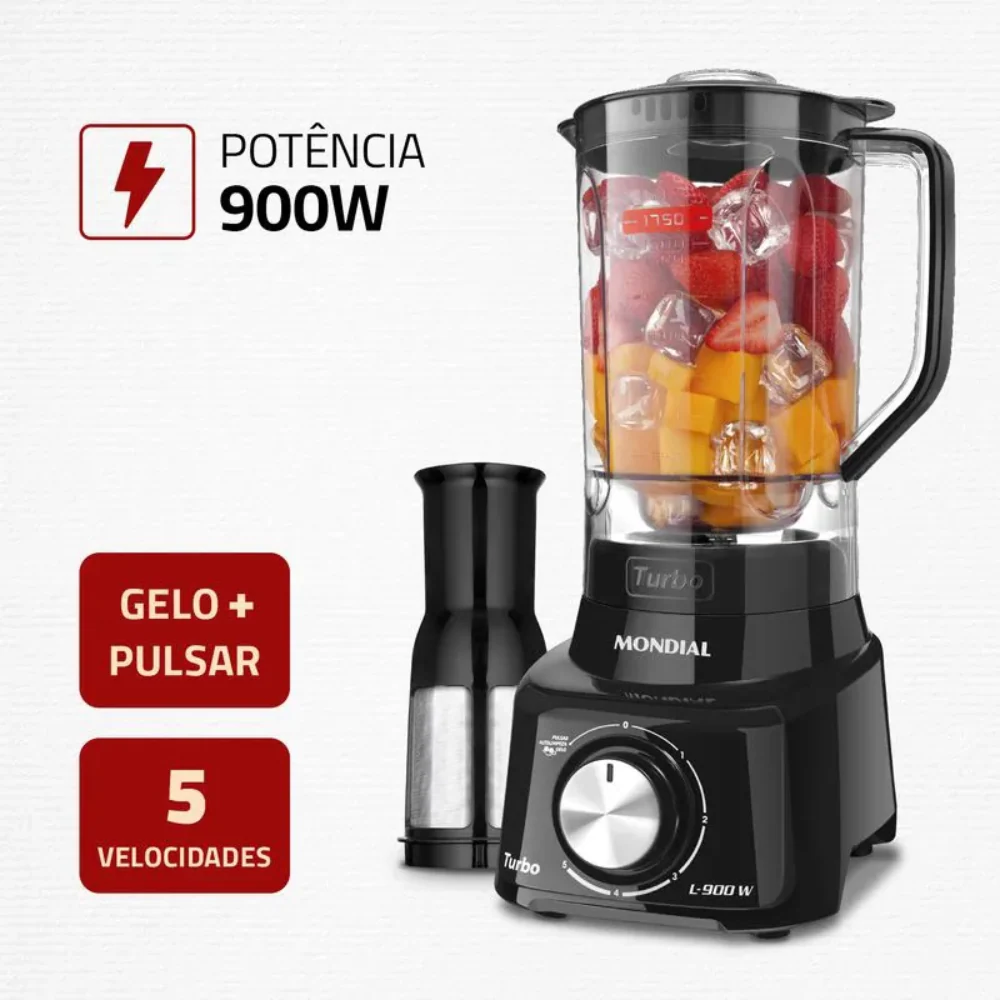 Liquidificador Mondial L-900-FB 5 Velocidades 900W - Image 7