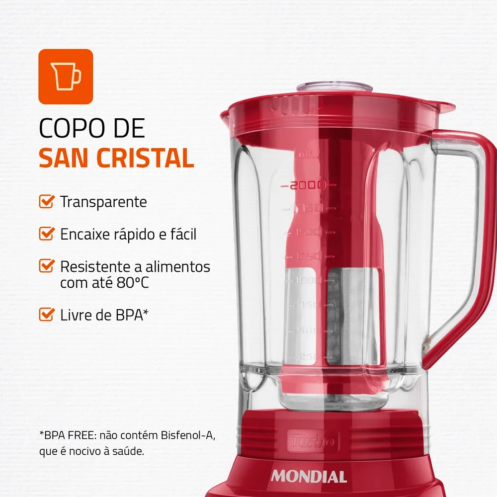Liquidificador Mondial Turbo Inox 3L L-1100-RI - Image 3