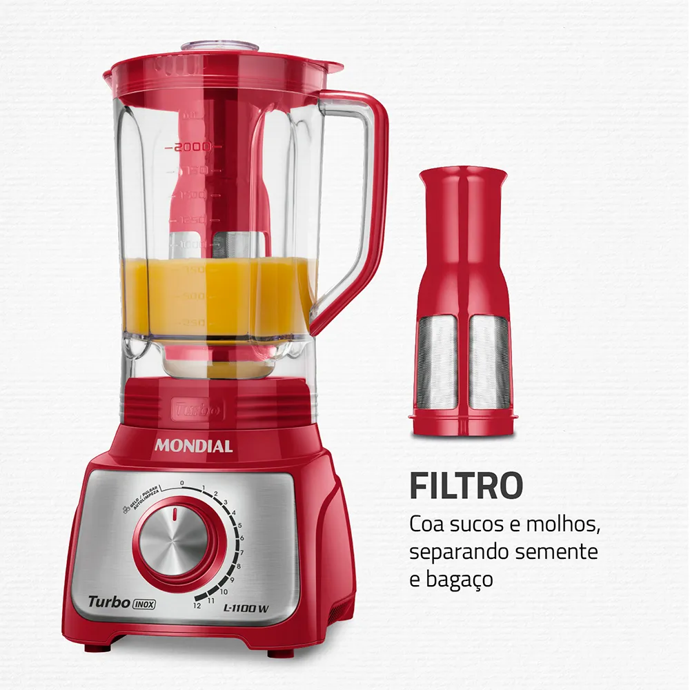 Liquidificador Mondial Turbo Inox 3L L-1100-RI - Image 4