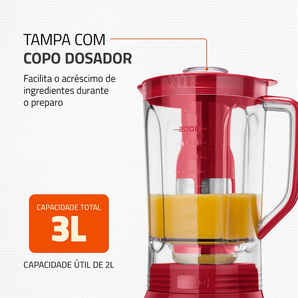 Liquidificador Mondial Turbo Inox 3L L-1100-RI - Image 5
