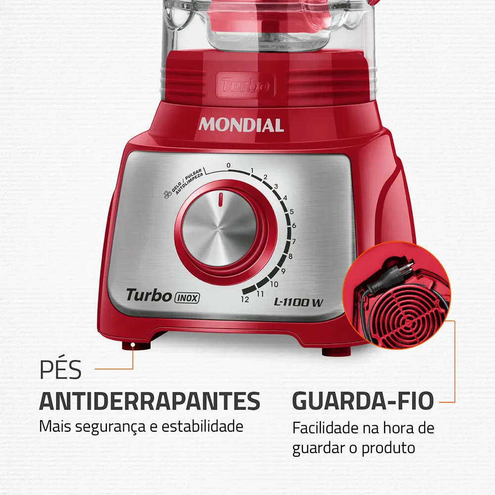 Liquidificador Mondial Turbo Inox 3L L-1100-RI - Image 7